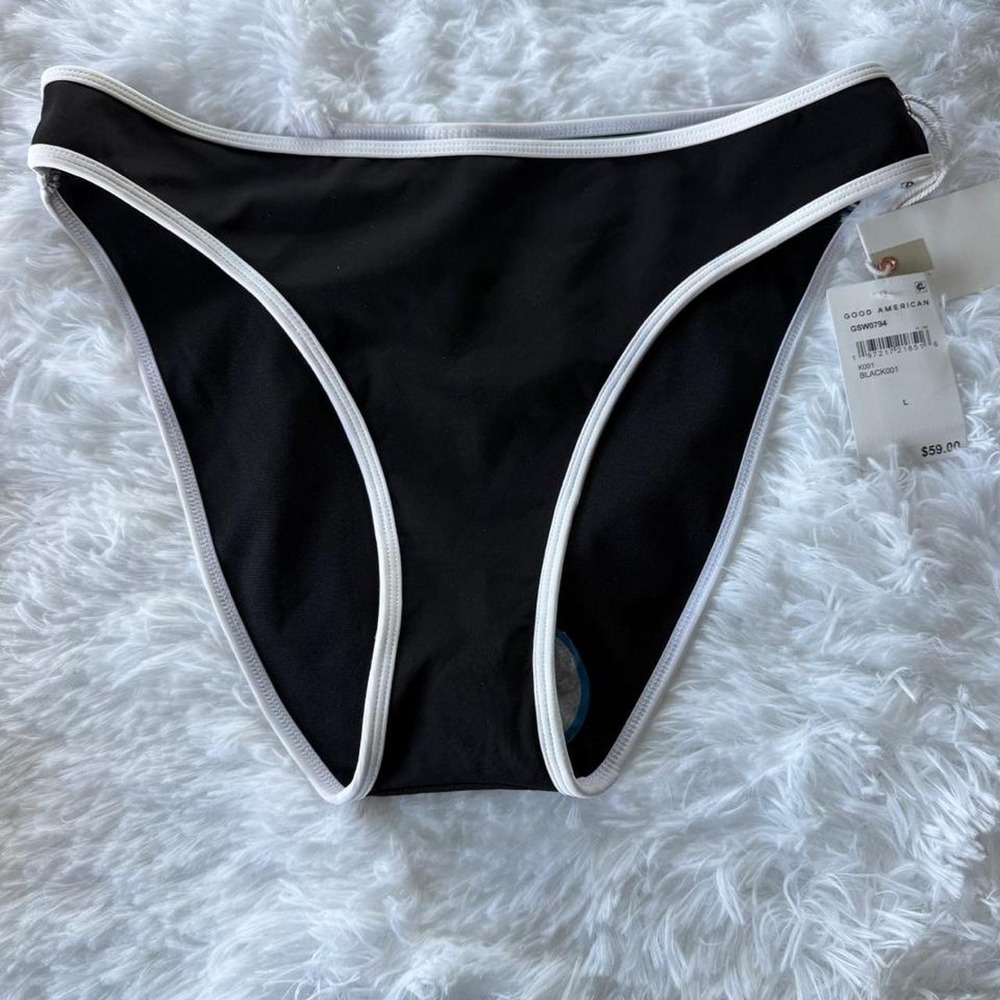 Good American black bikini bottoms women's  Size L NWT